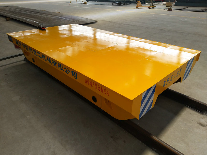 स्टील पाइप 5 टन बैटरी रेल ट्रांसफर ट्रॉली